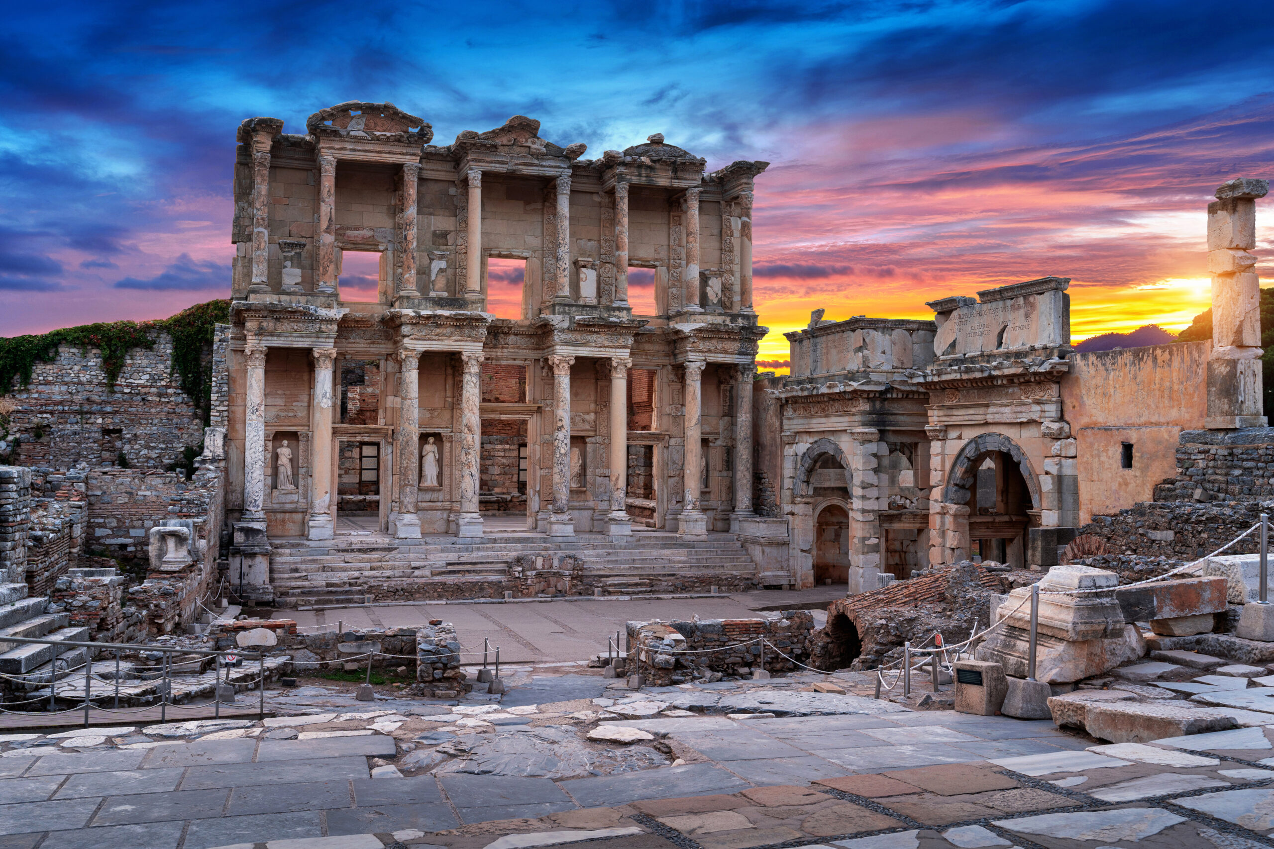 celsus library ephesus ancient city izmir turkey scaled